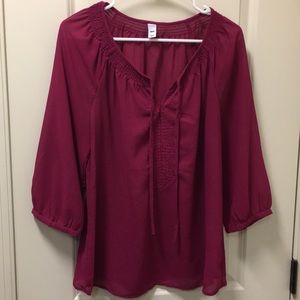Magenta/dark pink flowy tunic